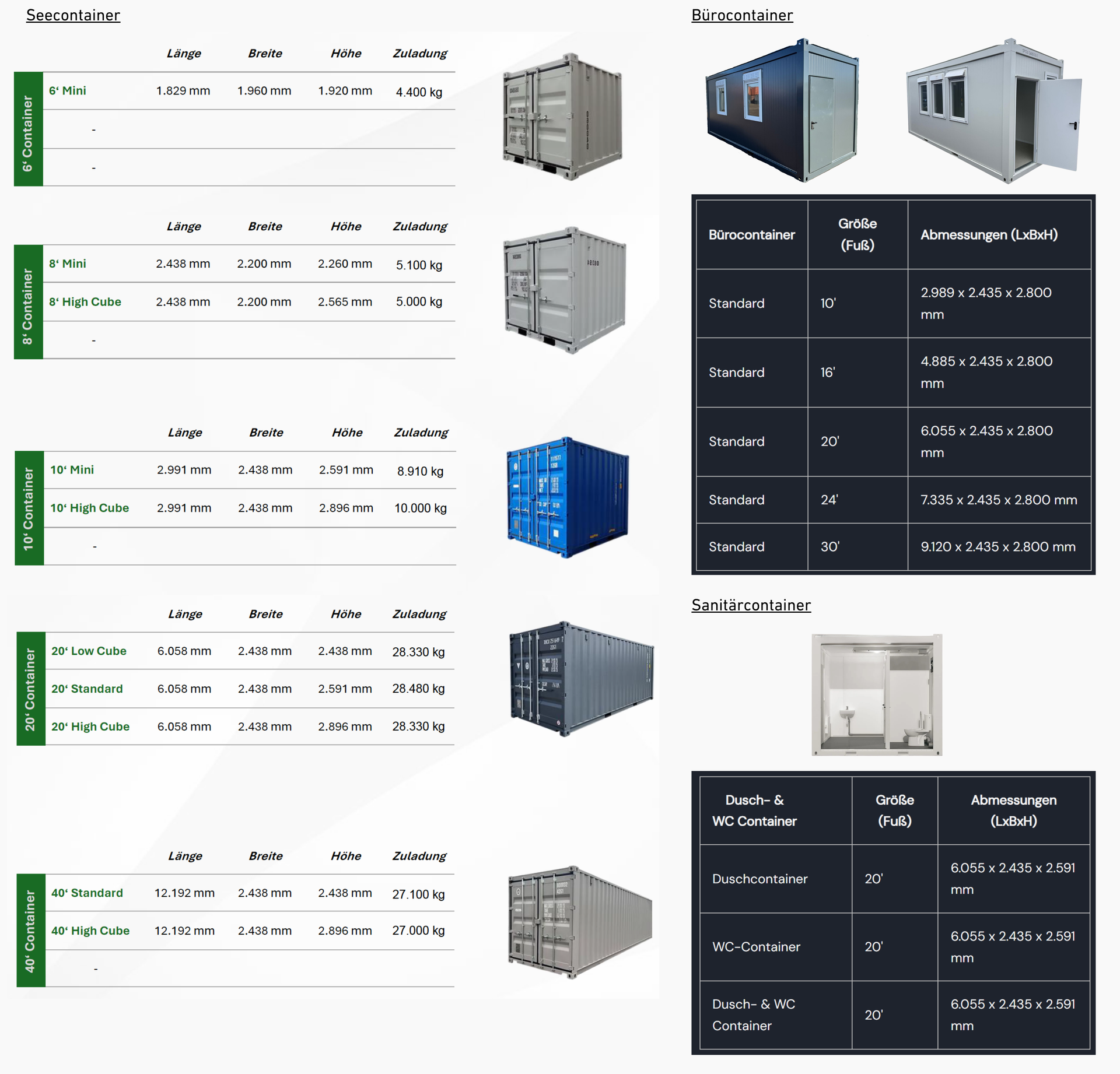 Bürocontainer, seecontainer, Sanitärcontainer
